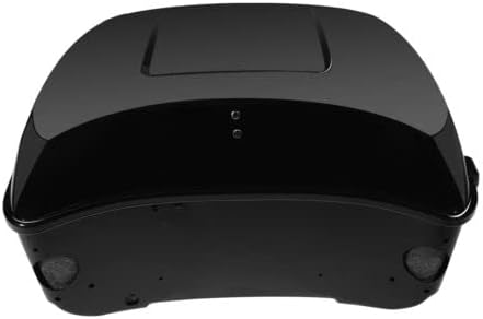 Miniatura 4 de TCMT Caja de maletero de motocicleta King de 13.7 pulgadas, pestillos negros, respaldo superior, juego de portaequipajes para Harley 2014-2025