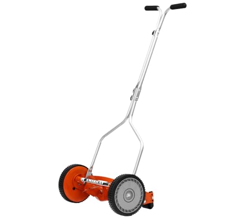 VENTEO   Cortacésped manual helicoidal de césped 4 cuchillas 35 cm | Altura ajustable 1,27 a 4,45 cm Corte preciso | Cortacésped manual ecológico sin electricidad silenciosa | Cortacésped jardín