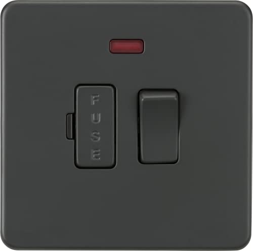 Screwless 13A Switched Fused Spur Unit with Neon - Anthracite