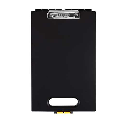 Dexas Clipcase Storage Clipboard with Handle, Black