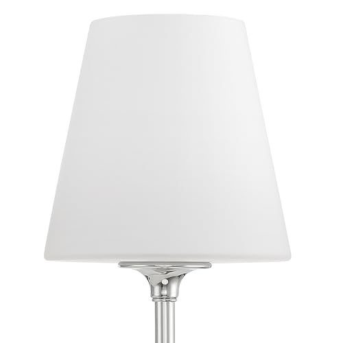 Image of Crystorama Libby Langdon Sylvan 1 Light Polished Chrome Sconce with Sconce with Glass Shade