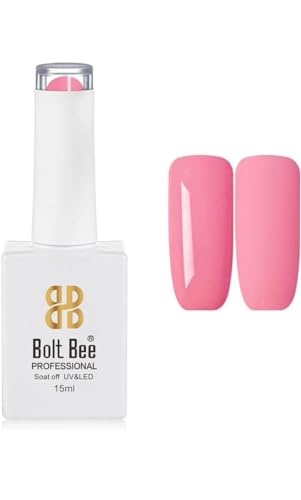 Image of Bolt Bee Pink Color Gel Nail Polish Soak Off UV Gel 15ML DIY at Home Manicure Salon Nail Art
