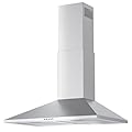 Argyolas 30 inch Range Hood, Ducted/Ductless Convertible Oven Vent Hood, Wall Mount Stainless Steel Oven Extractor for Kitchen, 3 Speed Exhaust Fan with Duct Pipe and Duct Cover