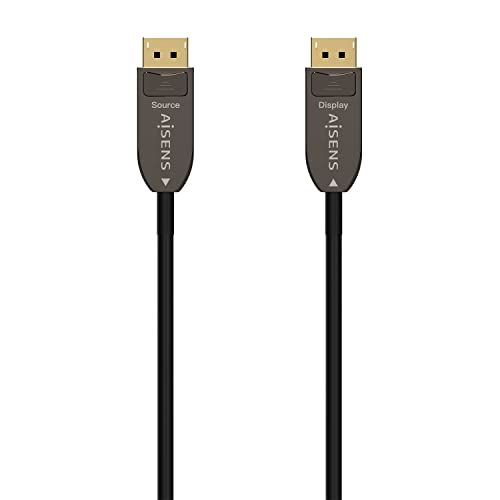 Cable DisplayPort 1.4 8K Aisens A155-0610 con conectores macho a macho y longitud de 50m negro