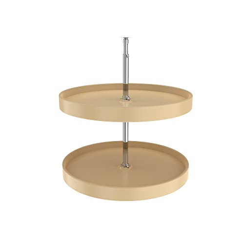 Image of REV-A-SHELF Polymer Full-Circle 2-Shelf Lazy Susan w /Dependent Hardware for Corner Base Cabinets
