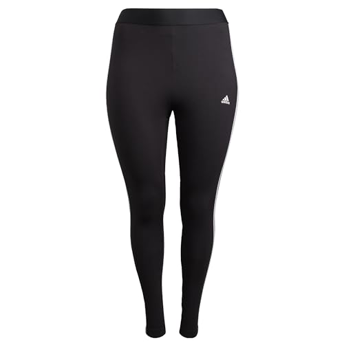 Vita alta adidas Femme Essentials 3-Stripes Cotton Leggings, Black/White, XS