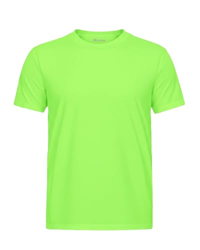 Consejos para Comprar Ropa interior deportiva para Niño - solo los mejores. 46 Miccina - playera deportiva de manga corta para niños, diseño de neón para niñas, ajuste seco, playera deportiva 2T-juvenil, Verde neón, 7-8 Años