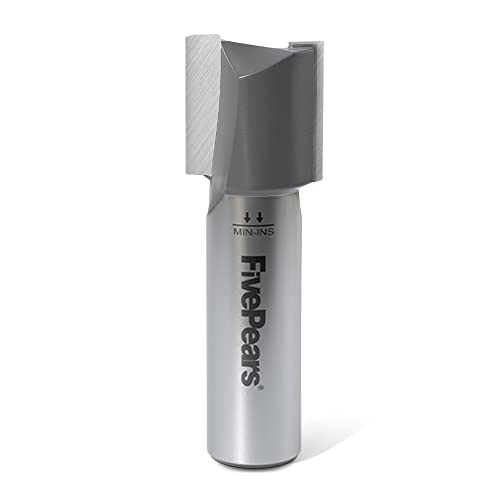FivePears Straight Router Bits 1/2 Inch Shank Double Flute 3/4 Inch Cutting Diameter 3/4 Inch Cutting Length Used for Create Groove Dado or Hollow