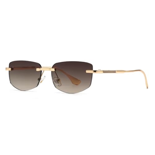 Lunettes de soleil étroites sans monture rectangulaires vintage et rétro y2k