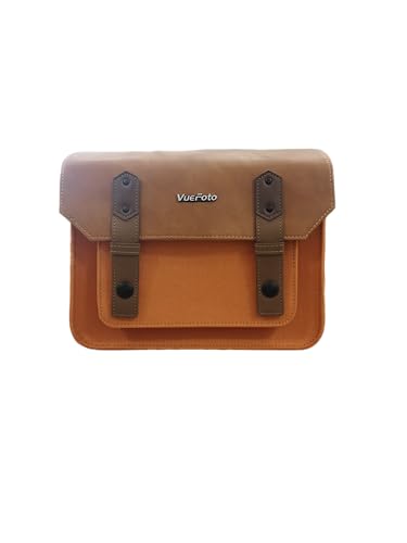 VueFoto Camera Messenger Bag,Vintage Leather Flip-top...