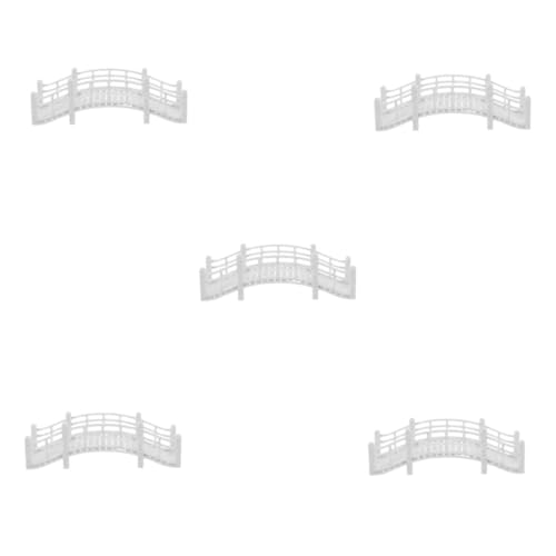 BESPORTBLE 5 Piezas Puente Micropaisaje Modelo De Mini Puente De Arco Adornos De Escritorio para El Hogar Puente del Jardín De Hadas Mini Puente De Arco De Jardín Pequeño Puente Grey Pla