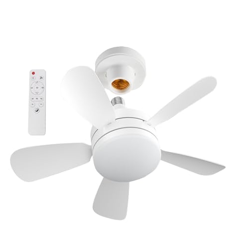 Ventilateur de plafond avec lampe LED E27 et 3 vitesses réglables