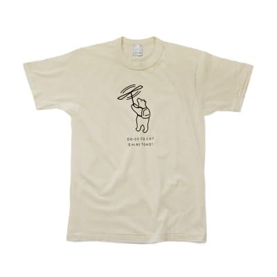 「知床トコさん」×久米繊維 コットンTシャツ 竹とんぼ柄 Lサイズ 半袖