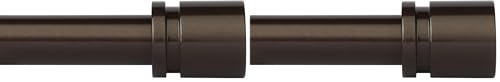 Image of Byondeth Curtain Rods for Windows 16 to 88 Inches Adjustable Length 1 Inch Diameter Window Curtain Rod with Aluminium End Cap, Antique Bronze (Pack of 2)
