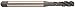 YG-1 G9 Series Premium HSS Spiral Flute Tap, Hardslick Coated, Round Shank with Square End, Modified Bottoming Chamfer, 8-32 Thread Size, H3 Tolerance