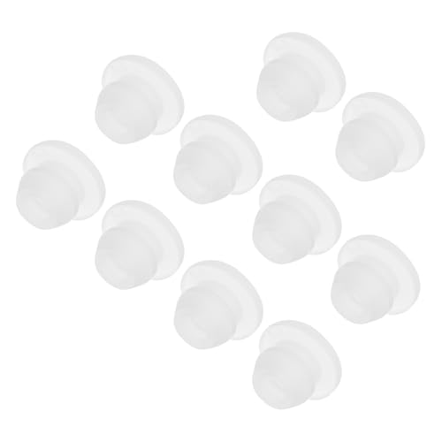 Image of MECCANIXITY 10pcs Silicone Snap in Locking Hole Plugs,5mm /0.2 Inch Mounting Diameter Narrow Groove Width 1.5mm Panel Seal Cover Round for Kitchen Bulkheads Waterproof Sealing Plugs Clear