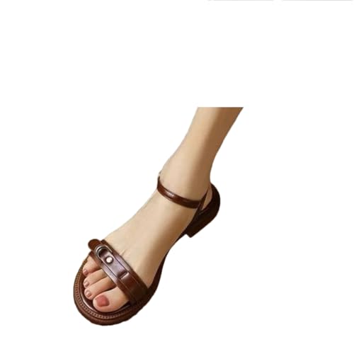 YTR6TW Women Sandals Summer Luxury Casual Buckle Strap Flat Shoes