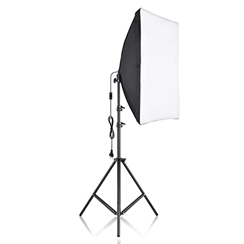 Andoer Kit de Caja de luz para fotografía de Estudio con Caja de luz de 50×70 cm * 1 + Soporte de trípode de Metal de 2M * 1 para transmisión en Vivo Retrato Producto Foto Video