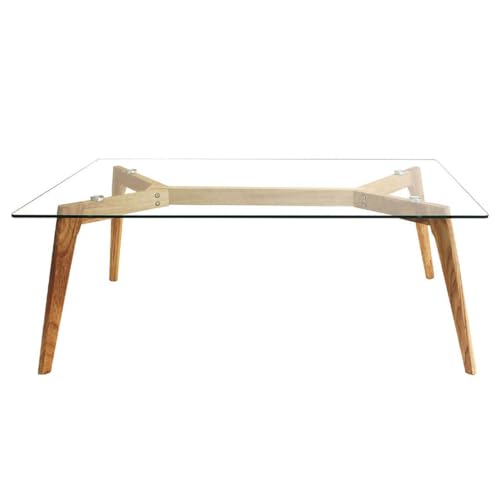 AltoBuy VERANE - Table Basse Rectangulaire Plateau Verre