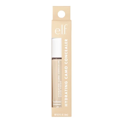 e.l.f, Hydrating Camo Concealer, Lightweight, Full Coverage, Long Lasting, Conceals, Corrects, Covers, Hydrates, Highlights, Fair Warm, Satin Finish, 25 Shades, All-Day Wear, 0.20 Fl Oz
