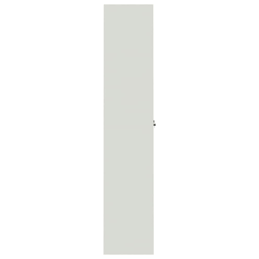 Armadietto da ufficio in acciaio, 90 x 40 x 200 cm, con 4 ripiani, chiudibile, spazio sicuro per ufficio, casa, studio, documenti, cartelle, cartelle sospese, metallo grigio chiaro