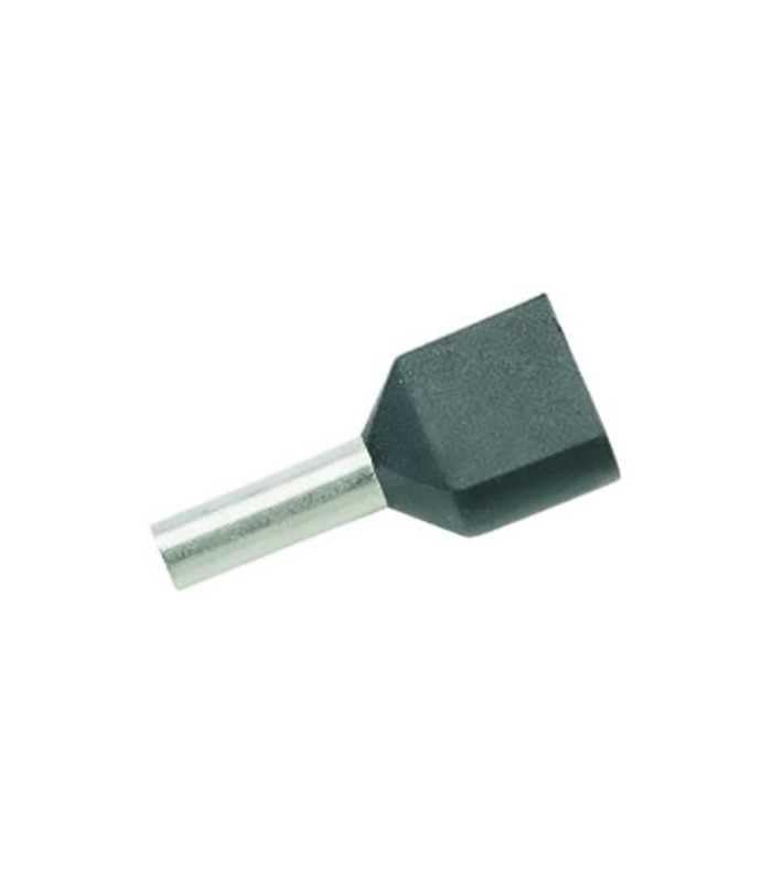 Puntero de vaso Twin preaislado negro para 2 cables 1,5 mm² Paquete de 1000 unidades