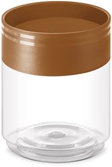 MILTON Stack IT 500 Airtight Plastic Storage Jar and Container Set Stackable BPA Free, Transparent Containers for Kitchen Grocery Storage, Multipurpose Organizer, Set of 2, 360 ml Each, Brown