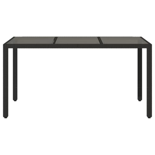 Table de jardin en polyrotin noir robuste face aux intempéries - 5