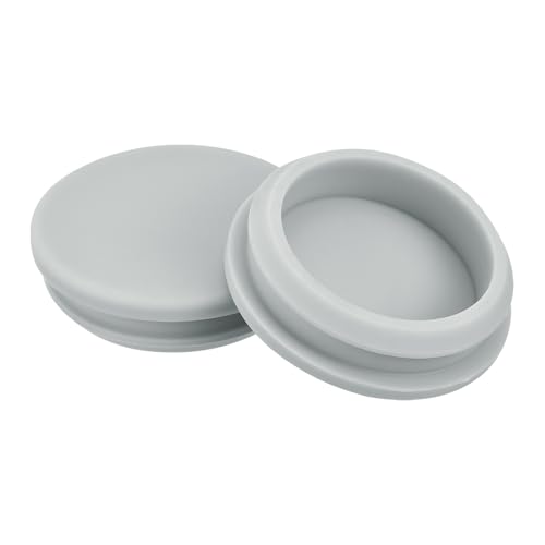 Image of MECCANIXITY 2pcs Silicone Snap in Locking Hole Plugs,40.6mm /1.6 Inch Mounting Diameter Narrow Groove Width 5mm Panel Seal Cover Round for Kitchen Bulkheads Waterproof Sealing Plugs Grey