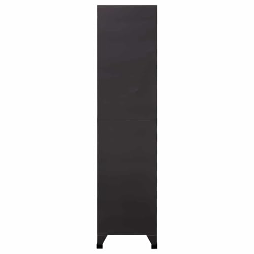 Armoire de rangement en acier durable finition anthracite et blanc - 7