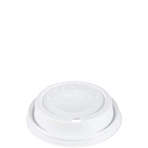 Dart White Cappuccino Dome Sipper Plastic Lid, 12EL (1,000 Count) - Thumbnail 2