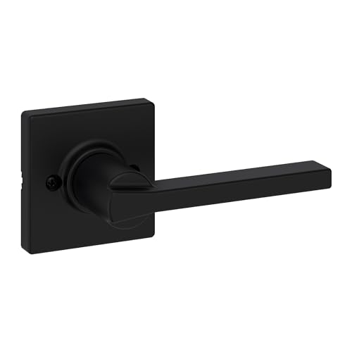 Kwikset Casey Dummy Door Handle, Single Sided Lever for Closets, French Double Doors, and Pantry, Matte Black Non-Turning Reversible Interior Push/Pull Lever, with Microban Protection (1 count) by Kwikset - Used condition - US$11.20