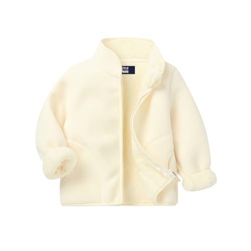 Image of LittleSpring Boys Girls Polar Fleece Jackets Fur Lined Zip Up Warm Winter Coat