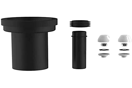 Sanit 180 mm, Couleur Blanche, Convient pour WC Mural, 45 mm Tuyau d'évier + raccord DN 90 58.931.00.000, Noir, 19cm