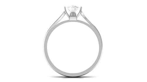 5X7 Mm Pear Shape Moissanite Solitaire Engagement Band Ring For Women | 3/4 Ct | D-Vs1 Quality, 14K White Gold, Size:us 7.50 #TOP6