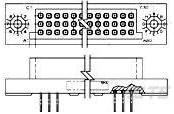 446853-1, Box Receptacle ASS'Y.100 C/L, 3-Row, Sealed.010 X .020 Solder Tail.025