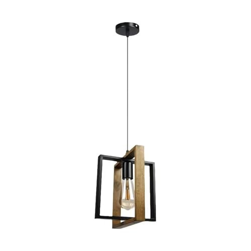 Lustre américain suspension rétro bois fer luminaire suspendu pour restaurant et salon