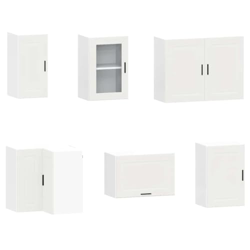 vidaXL Porto 11-Piece White Engineered Wood Kitchen Cabinet Set - Ample Storage/Smooth Surface/Sizes/Adjustable Feet - Image 7