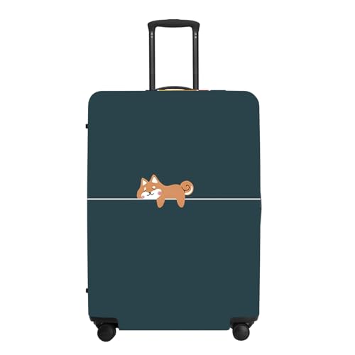Image of Hunter Green Luggage Cover, Washable Suitcase Protector Simple Cartoon Fox Design Anti-scratch for 28 inch,30 inchBag