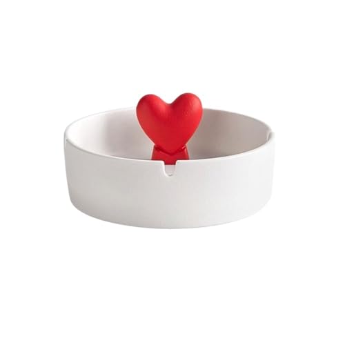 Cenicero en el escritorio Cenicero de cerámica, Cenicero redondo de mesa, Cenicero de material esmerilado for sala de estar, café, hogar, oficina, mesa, uso interior y exterior Ceniceros(Blanco)