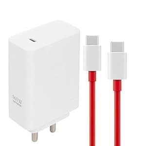 Image of Original One Plus SUPERVOOC 160W Charger Adapter with C to C Cable Compatible with 11R /11 /11 Pro /12 /12R /12 Pro /Nord CE 4 /Lite /Ace (DEC37)