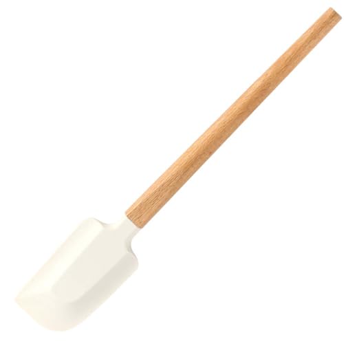 Silicone Spatula Set of 4, Food Grade Silicone High Temperature Resistant Flexible Silicone Spatula with Wooden Handle, Beveled Edge Non-Slip Kitchen Spatula for Baking Cream Stirring Picnic (Khaki) - image 3