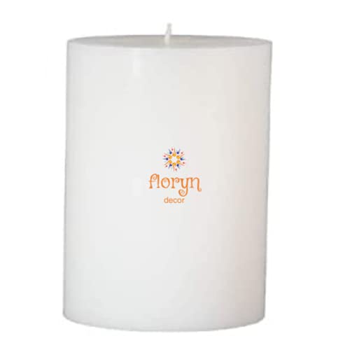 Image of Floryn Decor Smokeless, Dripless Paraffin Wax Pillar Candles Set of 4 (2 by 2, 2 by 3, 2 by 4, 2 by 4.5 inches, White Unscented)