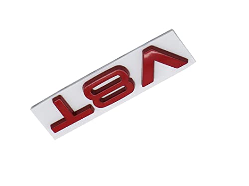 Image of Nameplate Compatible for V8 T Chrome Emblem 3D Trunk Logo Badge Compact Decoration(Red)