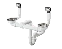 hansgrohe Manuelle Ab- und Überlaufgarnitur für Doppelbecken, edelstahl, D15-10
