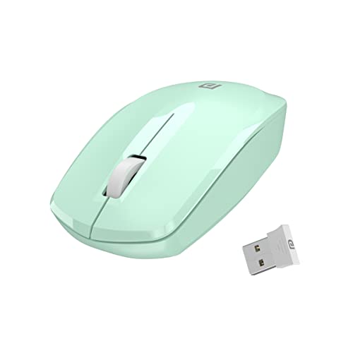 Portronics Toad 25 Wireless Optical Mouse with 2.4GHz, USB Nano Dongle, 1200 DPI Resolution, Optical Orientation for Laptops, Desktops & Macbooks(Green)
