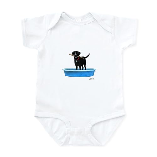 CafePress Black Labrador Retriever in Kiddie Pool Body Suit Cute Infant Bodysuit Baby Romper