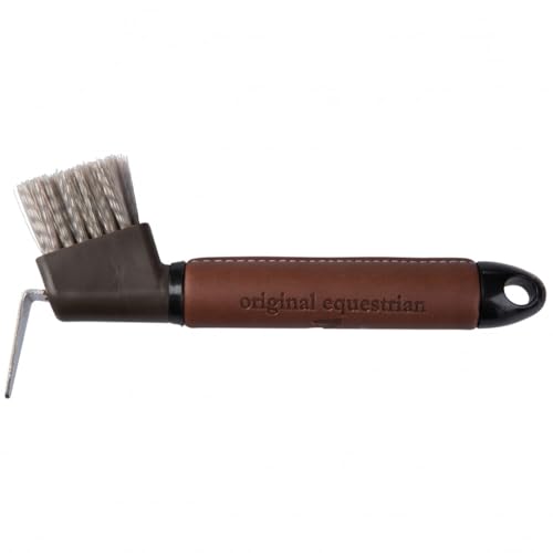 HORZE Maddox Leather Handle Hoof Pick - Dark Brown - One Size