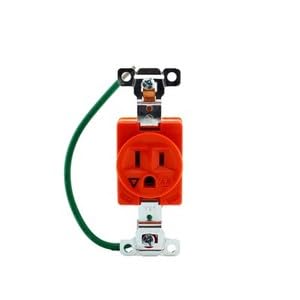 #US SR15IG Orange Single Receptacle Isolated Ground Outlet 5-15R 15A 125V