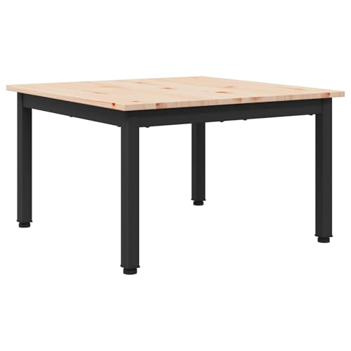 Table de salon moderne pin massif 60x60 table basse industrielle gain de place